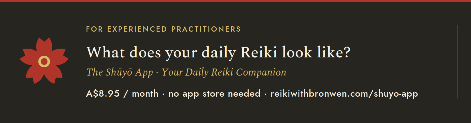 What does your daily Reiki look like? The Shūyō App — your daily Reiki companion.