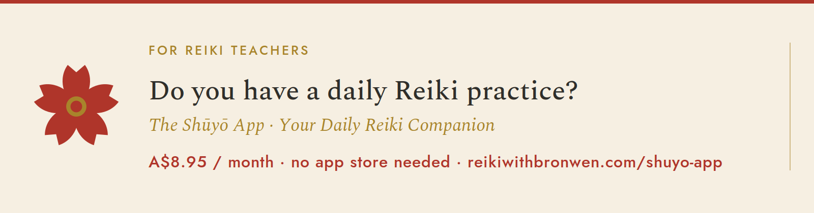 Do you have a daily Reiki practice? The Shūyō App — your daily Reiki companion.